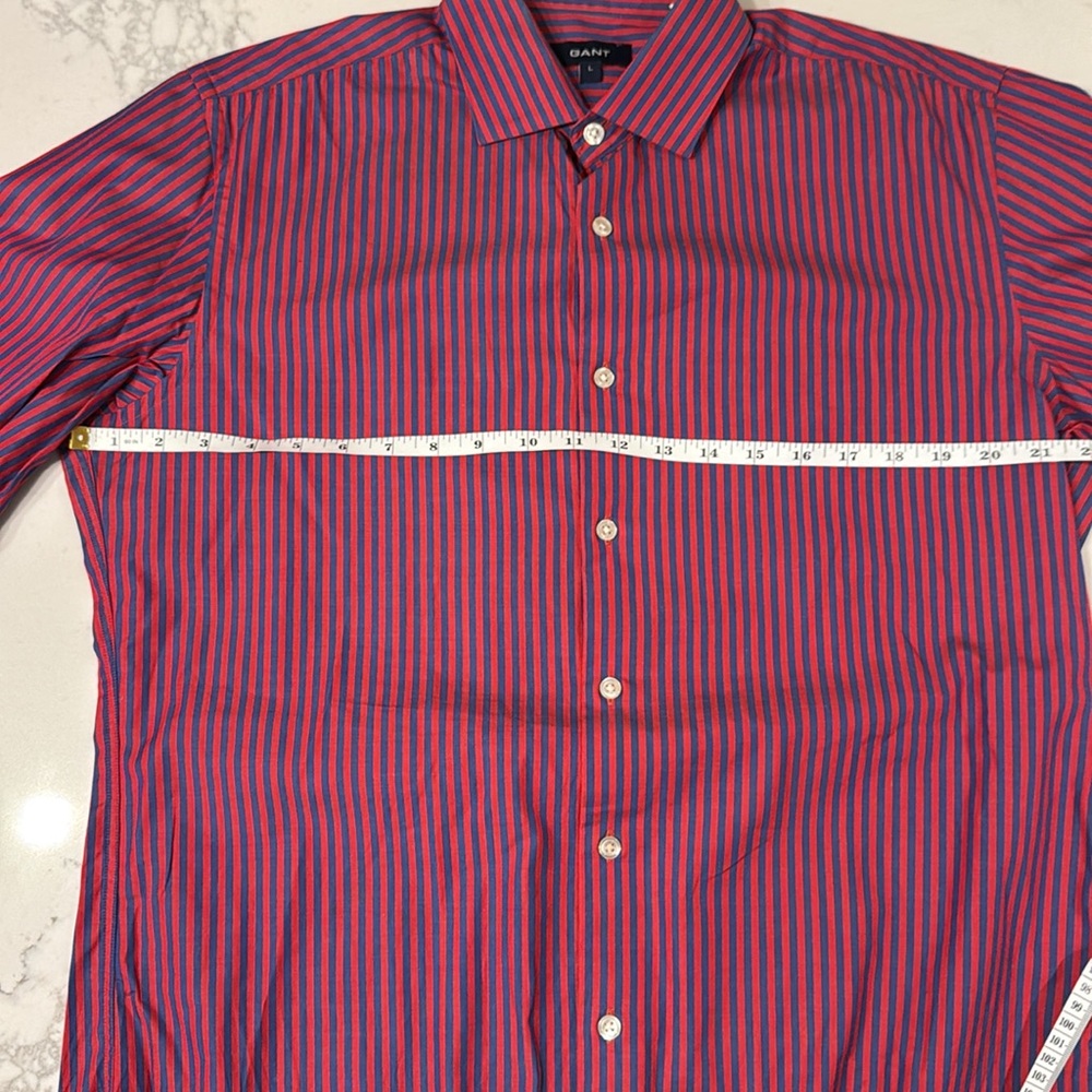 GANT Blue & Red Men’s button down size L NWOT - Picture 5 of 5